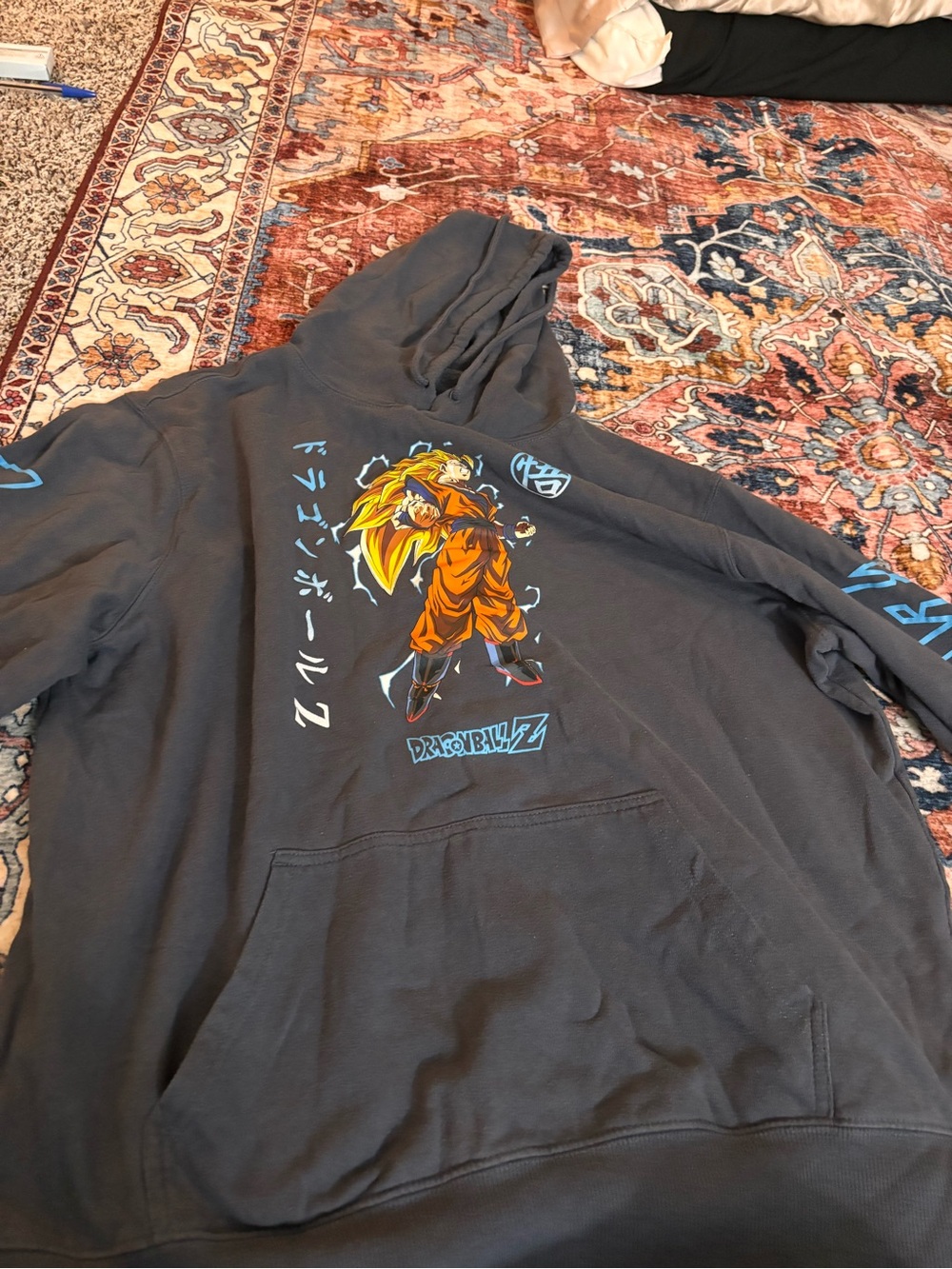 Dragon Ball Z Goku Graphic Windbreaker Hoodie - Dark Gray, XL